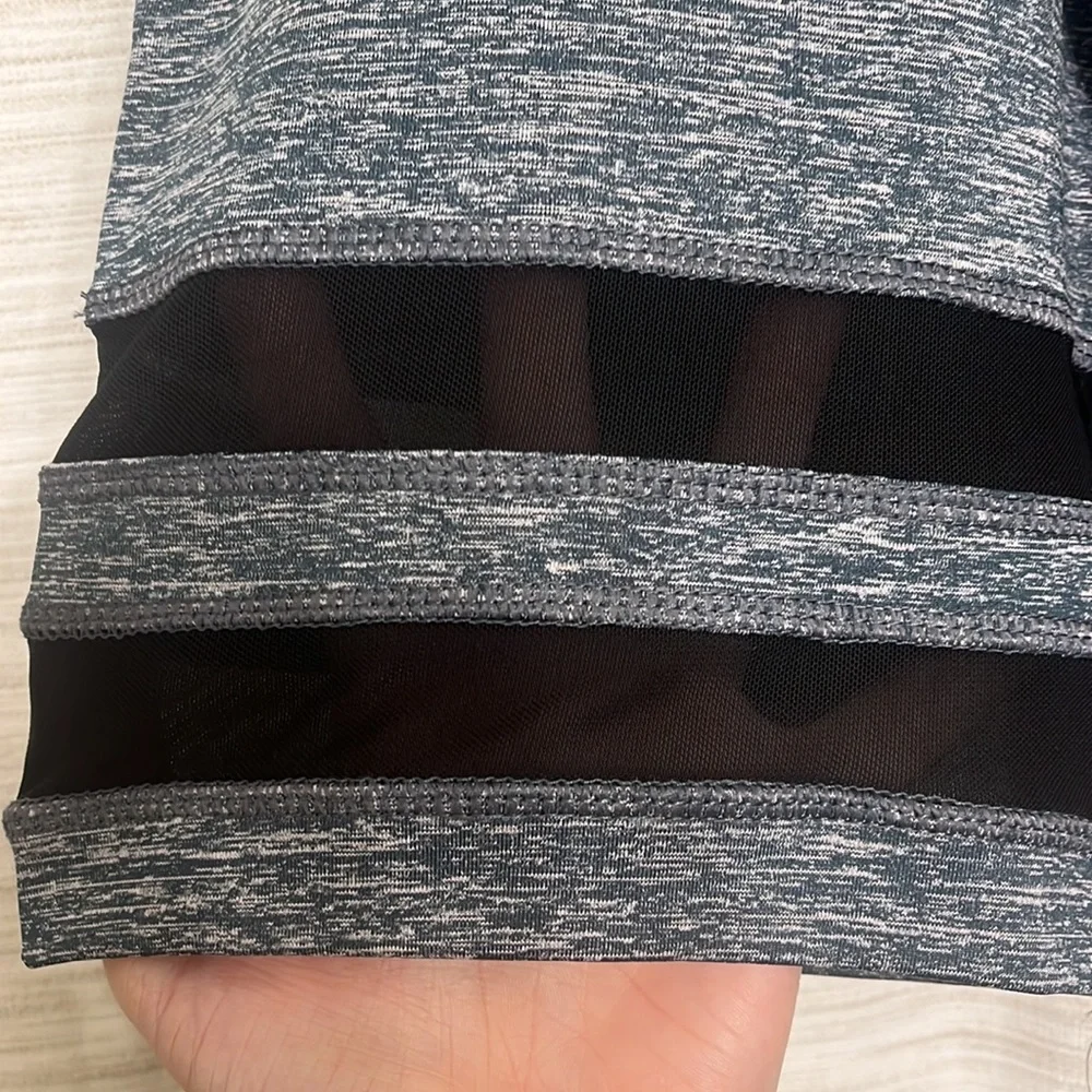 LAST CALL Grey biker shorts with mesh accents